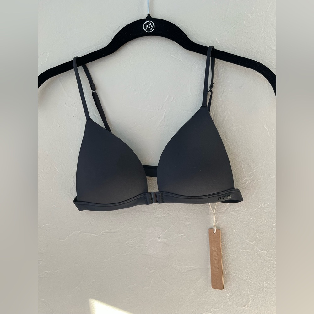 NWT SKIMS Black Front-Close Plunge Push Up Bra Bikini Style - Picture 5 of 7